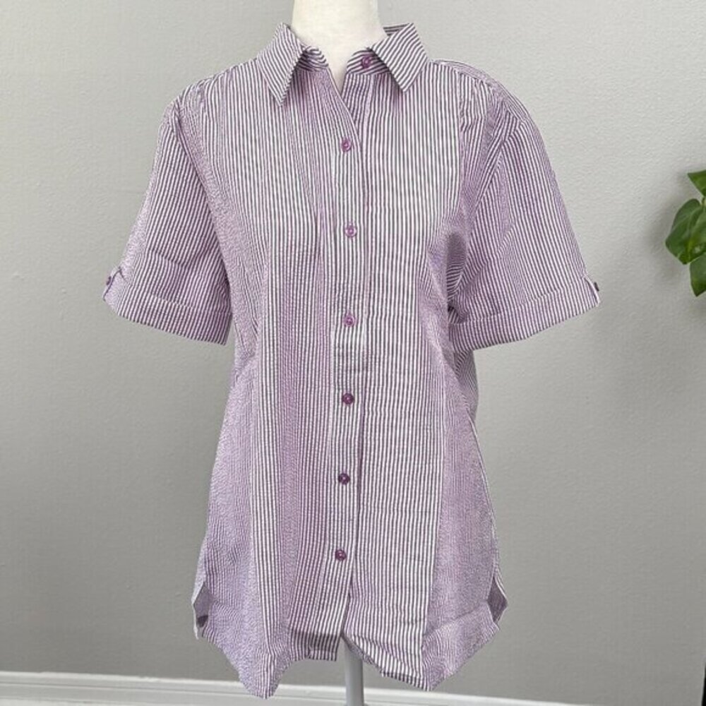 BocaBay Lavender Striped Button Up